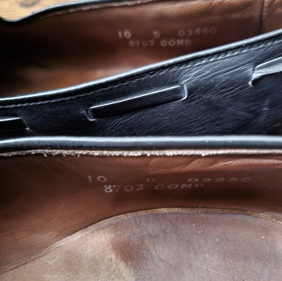 Allen Edmonds SZ 10D Black Leather Saratoga Dress Shoes Mens - Picture 2 of 7